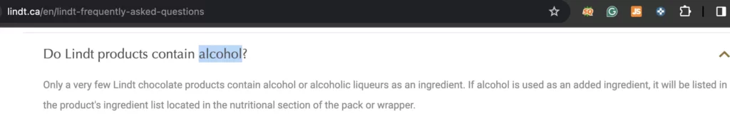 Lindt statement